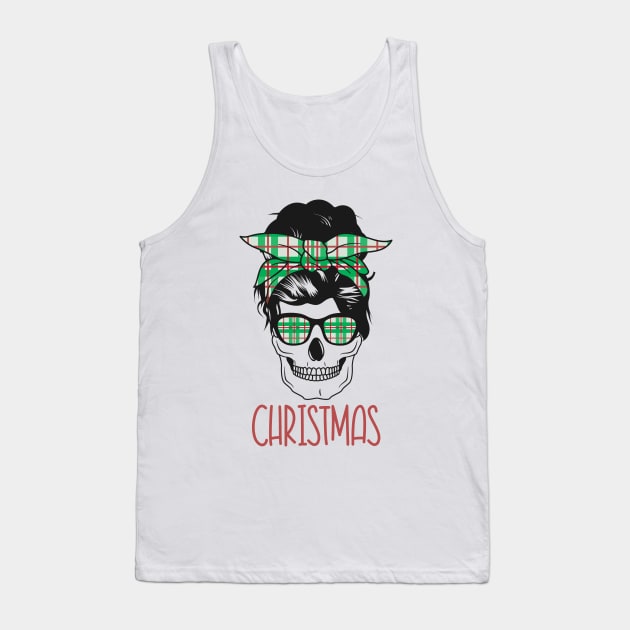 Messy Bun Mom Christmas Tank Top by alcoshirts